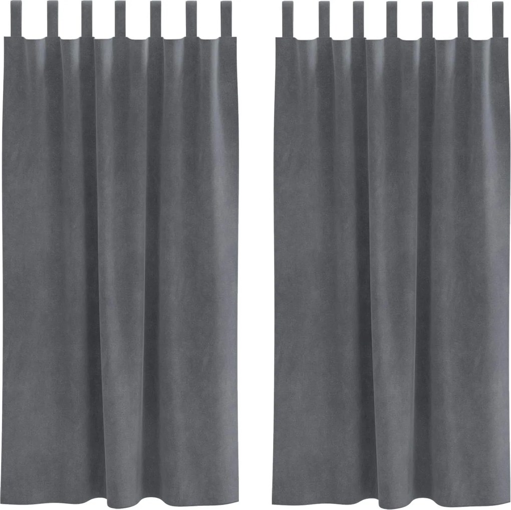 vidaXL Perdele opace 2 pcs Gri deschis 140 x 175 cm Catifea