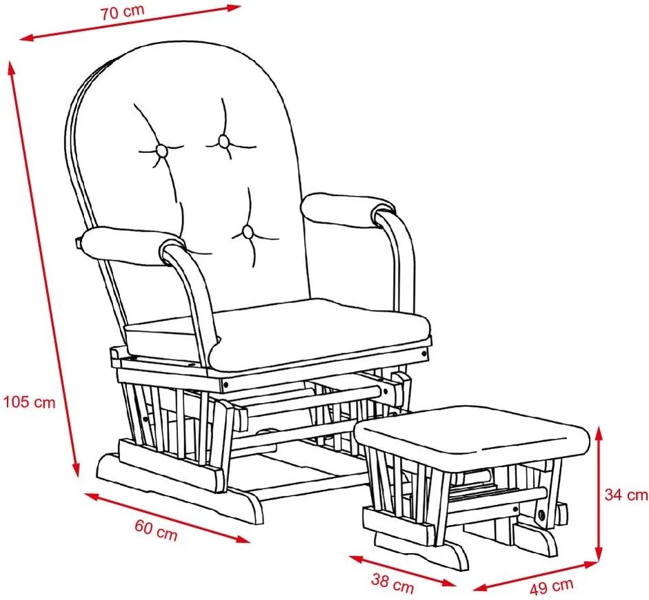 Fotoliu confortabil de relaxare cu taburet Catini TREVISO lemn deschis