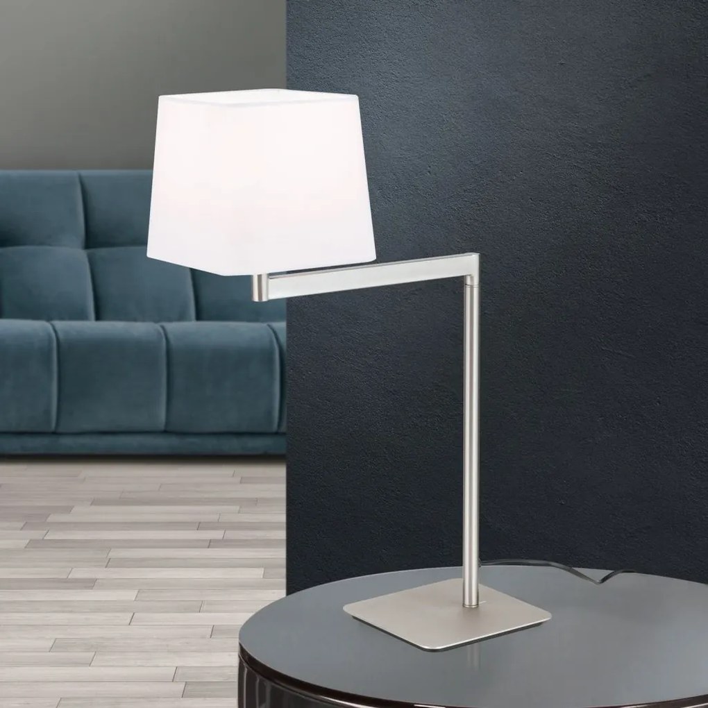 Veioza/Lampa de masa pivotanta CARLTON nickel/alb