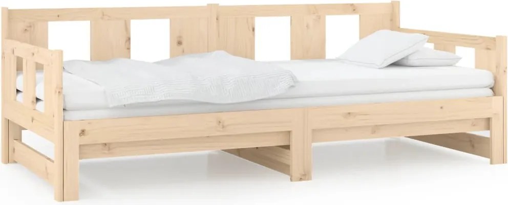 vidaXL Pat extensibil de zi, 2x(90x200) cm, lemn masiv de pin