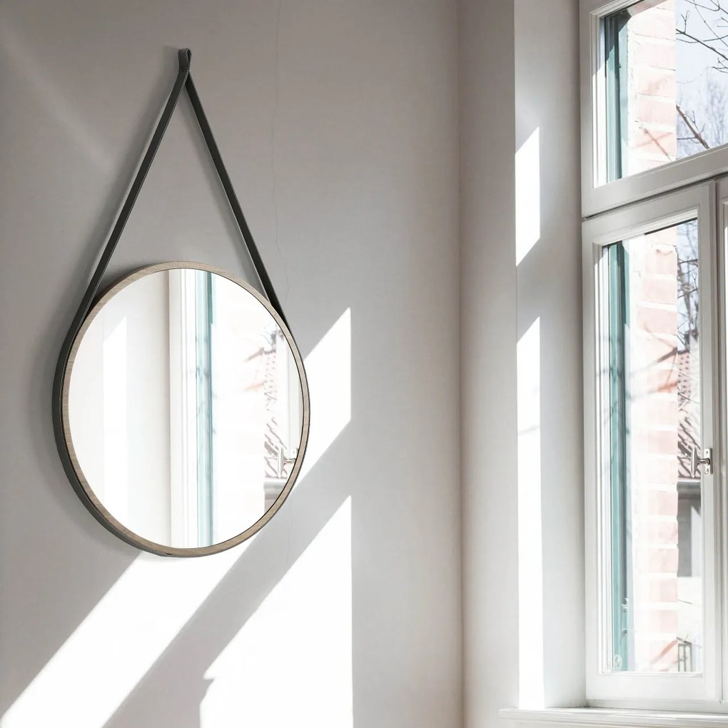 Oglinda decorativa suspendata Alline, 75cm AC-CPMR27-V36-NOGAL