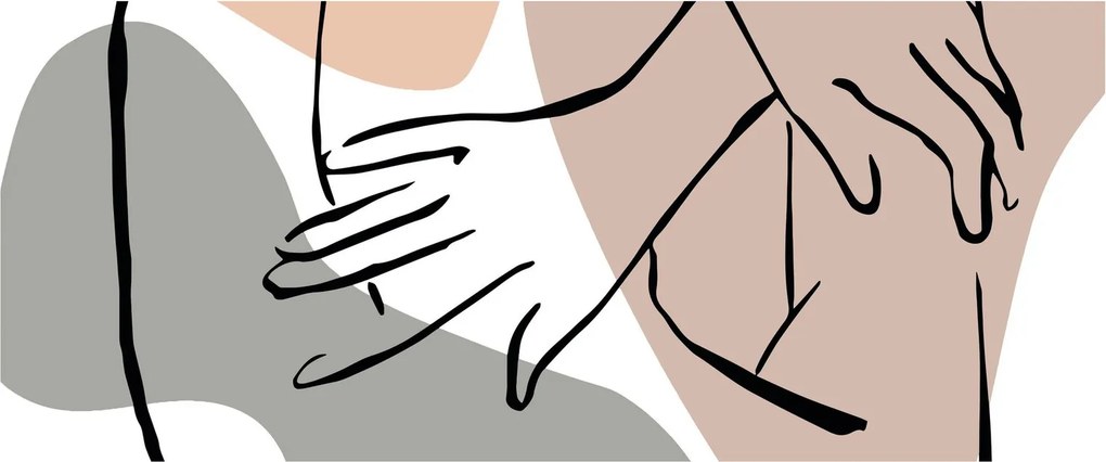 Tablou - Femeie corp linie de artă N⁰2 (120x50 cm)