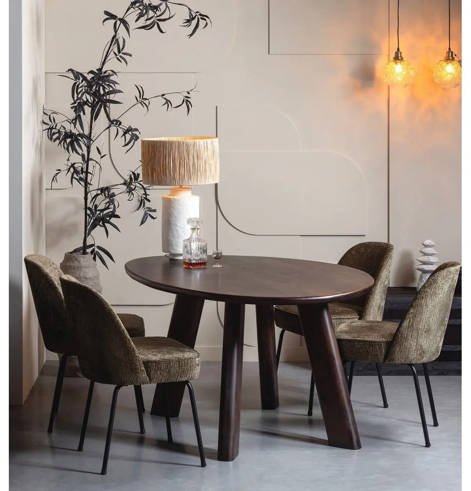 Scaune de dining kaki 2 buc. din catifea Vogue – WOOOD