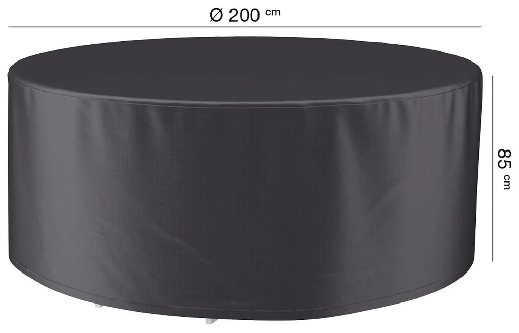 Husa mobilier gradina AeroCover pentru set masa si scaune gradina, diametru 200 cm, rotunda, antracit