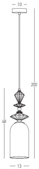 Lustră pe cablu 1xE27/40W/230V Zambelis 22078