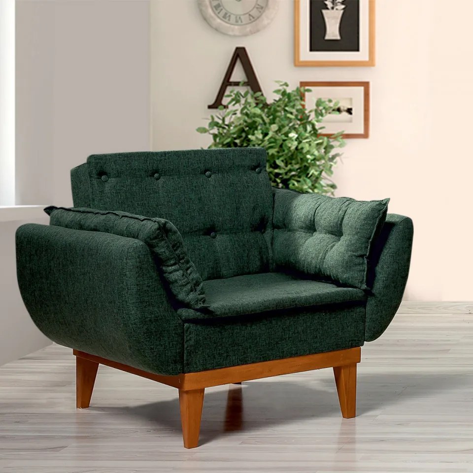 Fotoliu, Lemn Solid, Fiona Berjer, Verde