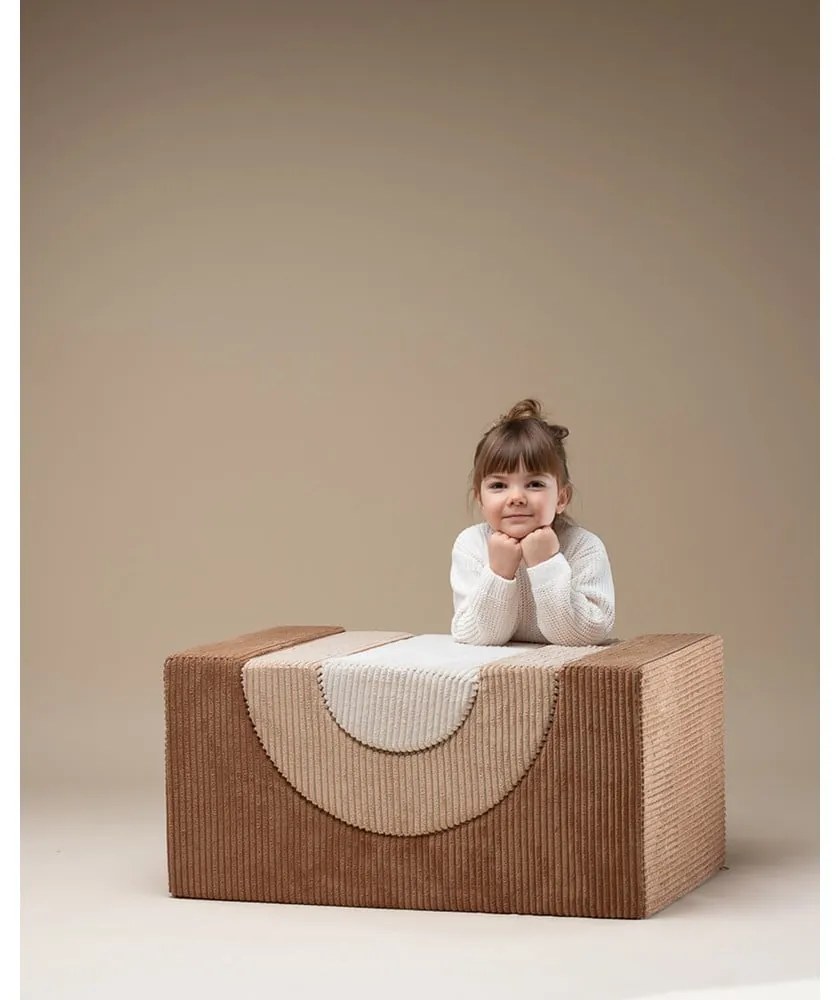 Teren de joacă din spumă maro 3 buc. din catifea reiată înălțime 37 cm 75x49 cm Rainbow Montessori – Wigiwama