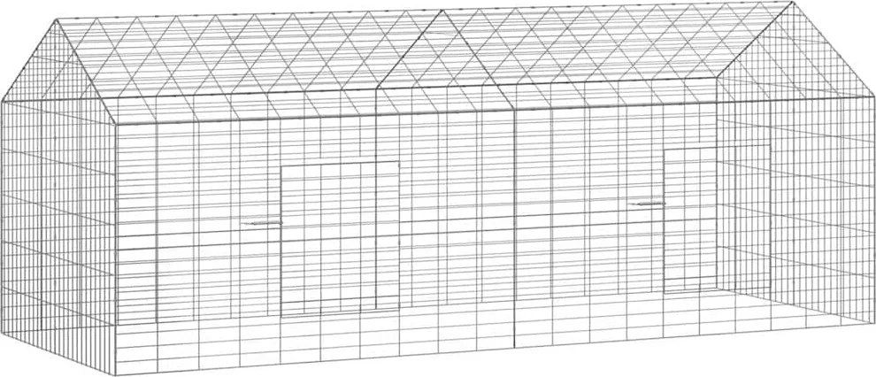vidaXL Custodie pentru iepuri Argintiu 400 x 78 x 78 cm