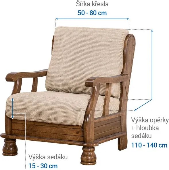 Nueva Textura Huse care se întind foarte bine NIAGARA smântânii fotoliu de relaxare (l. 70 - 90 cm)