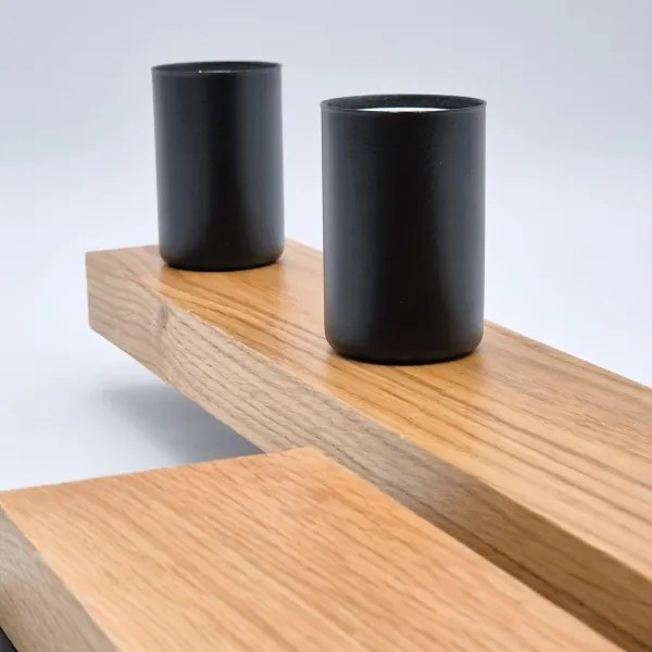 Lustră aplicată MATTE 4xE27/15W/230V negru/stejar