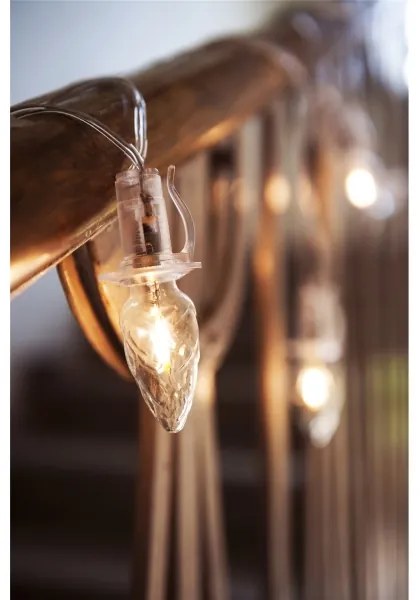 Extensie șir luminos LED pentru exterior CONE FILAMENT, 20 x E10, 14 m, becuri transparente / alb cald, IP44