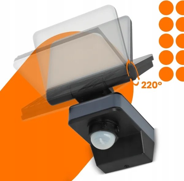 Reflector LED cu senzor de mișcare și de amurg LED/24W/230V 4200K IP54 negru