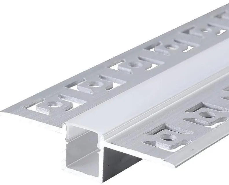Profil LED Aluminiu Incastrat – Finisaj Glet, 2m, 1,5 cm