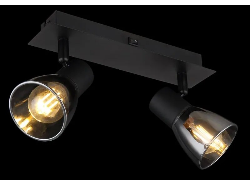 Aplica de perete / tavan cu 2 spoturi directionabile design modern CLAUDE negru