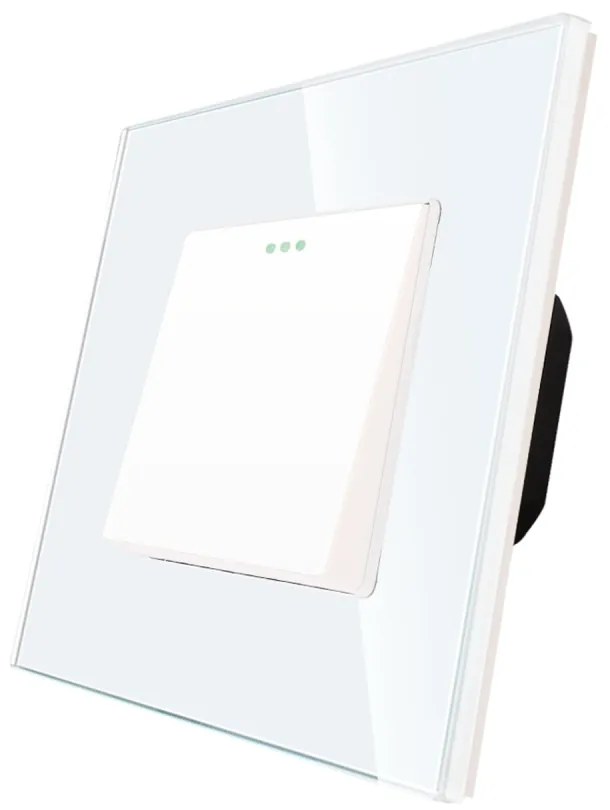 Intrerupator Simplu Mecanic cu Reset / Revenire LUXION cu Rama din Sticla