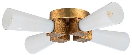 Elstead KRISTY-4P-DG-OPAL - Lustru pe tijă KRISTY 4xE27/40W/230V, cupru