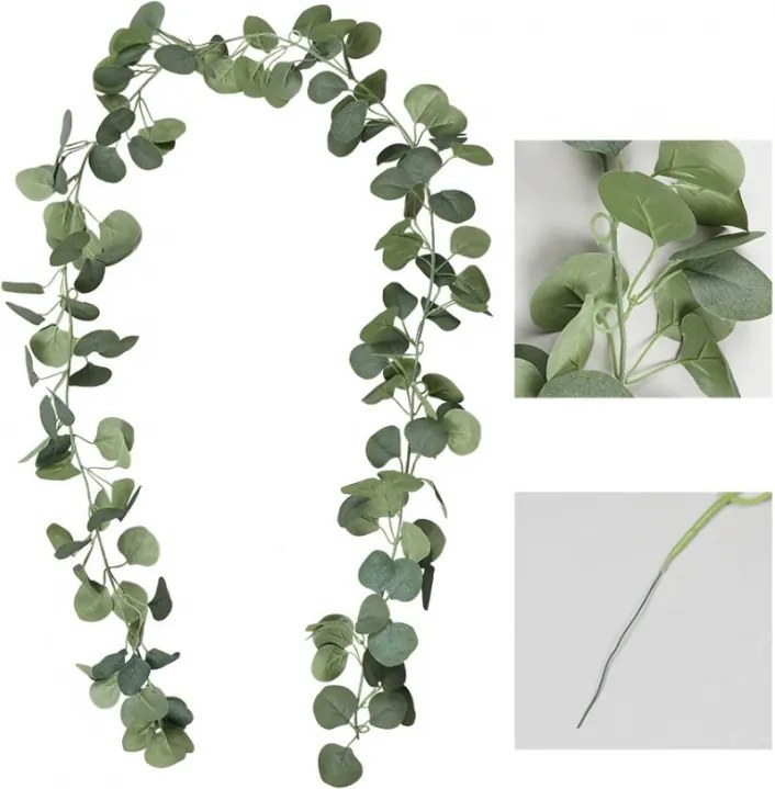 Ghirlanda de eucalipt artificial EUCALYPTUS 200 cm