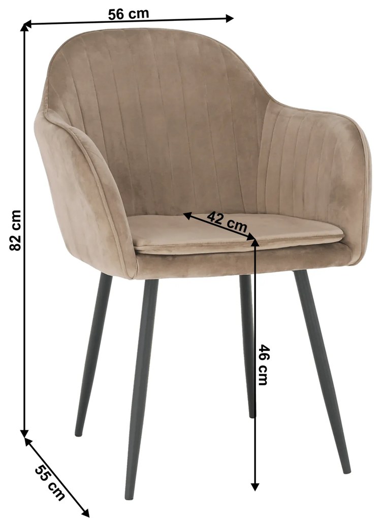 Fotoliu de design, catifea Velvet gri maroniu Taupe, ZIRKON