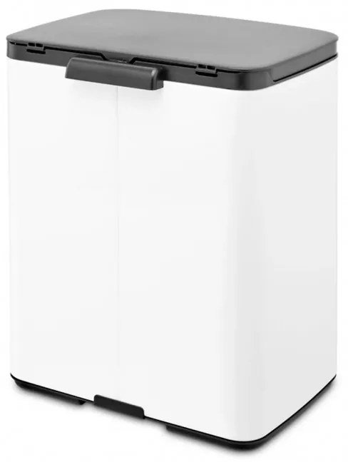 Cos de rufe Brabantia Bo Small 1006633, 12 L, Deschidere silentioasa si lina, Baza antiderapanta, Alb