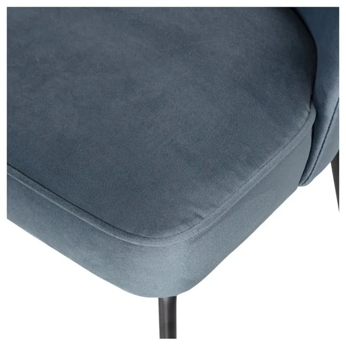 Scaune de dining albastre 2 buc. din catifea Vogue – WOOOD