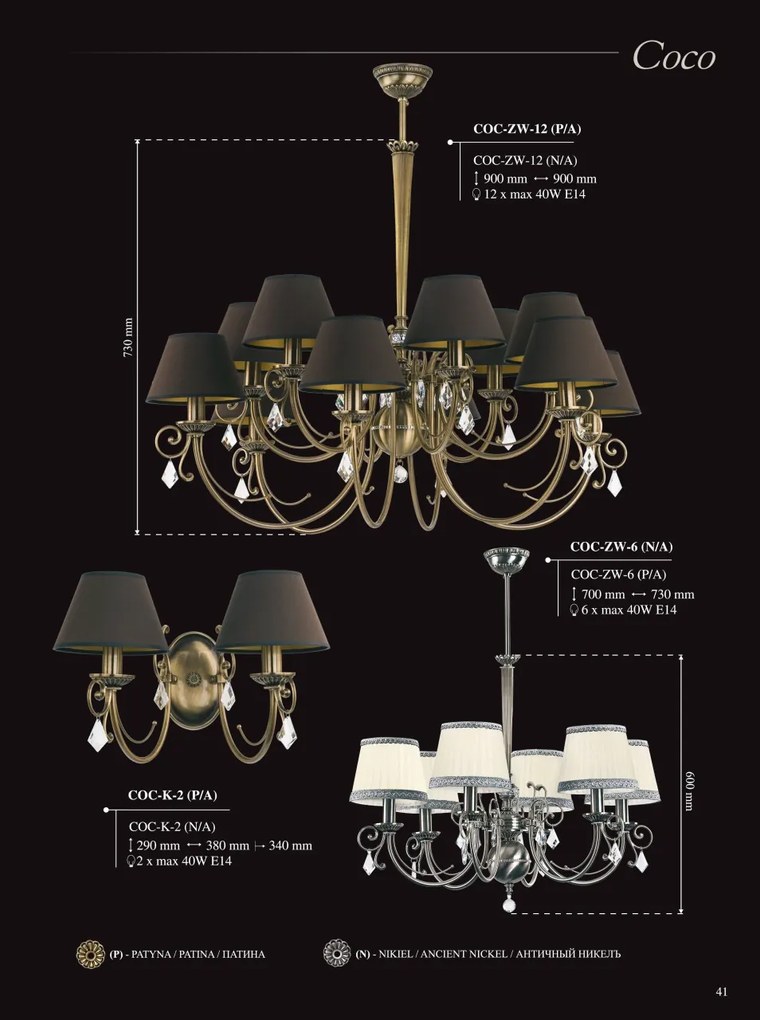Candelabru elegant 8 brate, design clasic Coco
