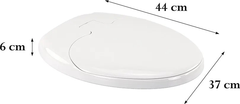 Capac de toaletă Rion Soft Close 2 în 1 cu reductor, plastic, alb