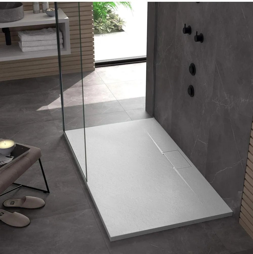 Cadita de dus Bazalt Long 90x120 cm alb