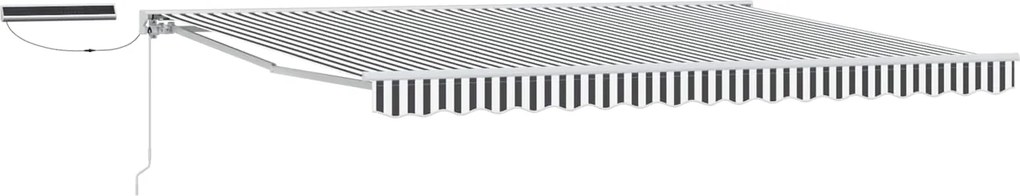 vidaXL Cort electric retractabil Antracit și Alb 5 x 3 m