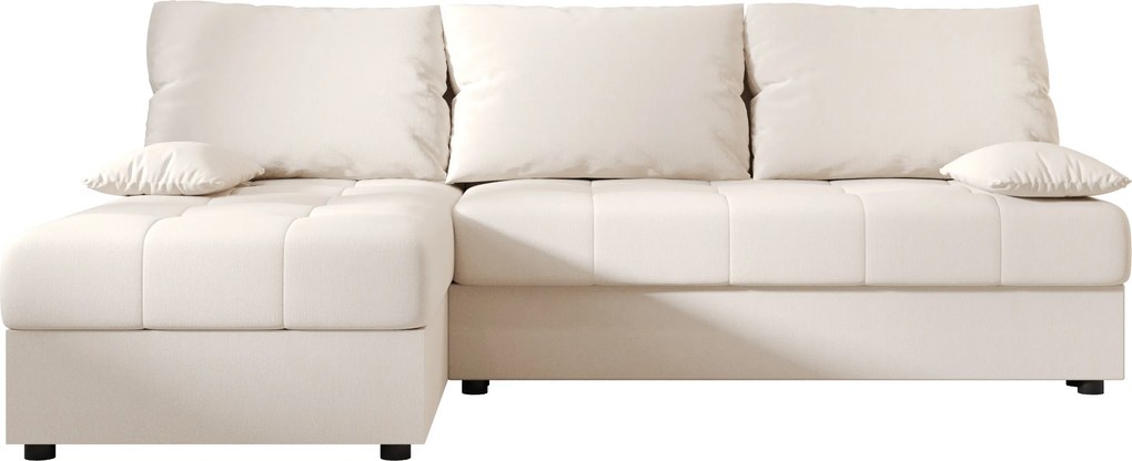 Coltar extensibil de colt VENORIA SLIM, crem, reversibil, 200x143 cm + 2 perne GRATUIT