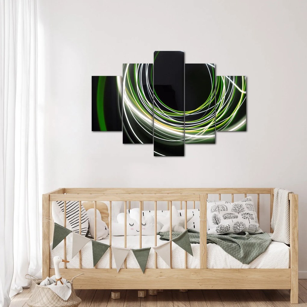 Obraz cu linii verzi (150x105 cm)