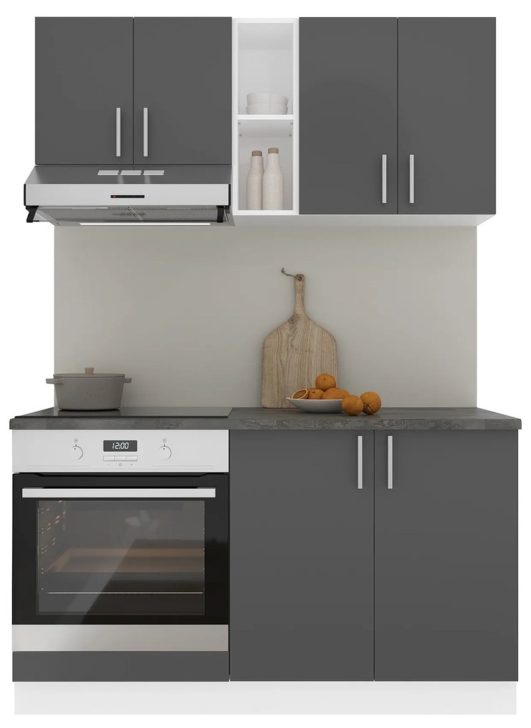 Set Bucatarie Karo V4, Antracit/Alb, Blat Thermo 28 mm, L 140 cm