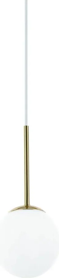 Pendul baie, metal auriu cu glob de sticla alba Bao IP44