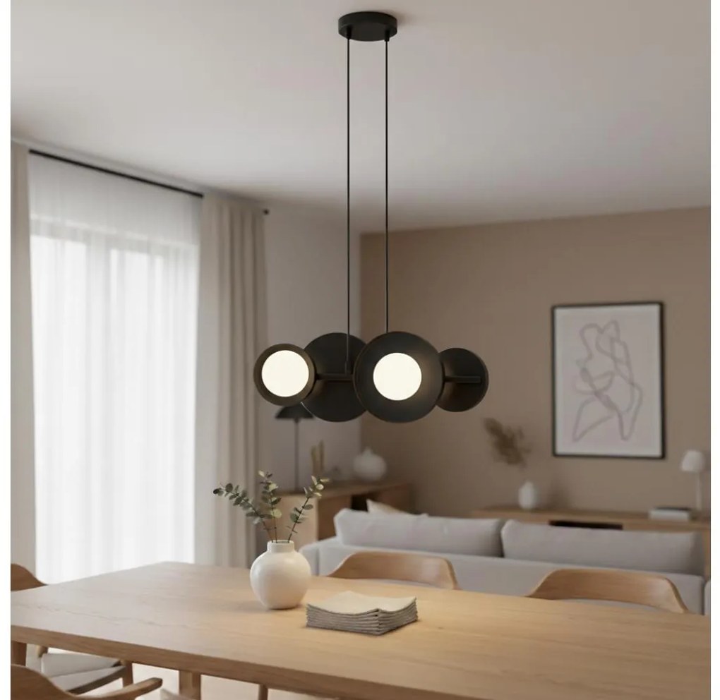 Candelabru suspendat pe cablu MODEL 4xG9/8W/230V, negru