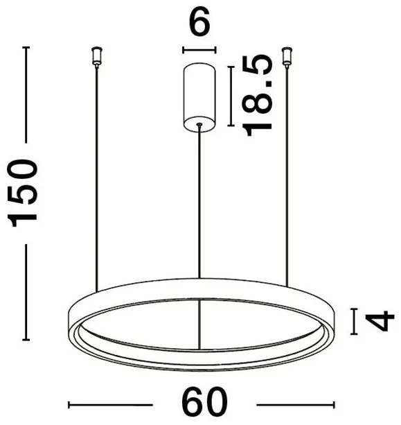 Lustra LED circulara PERRINE 60cm, maro