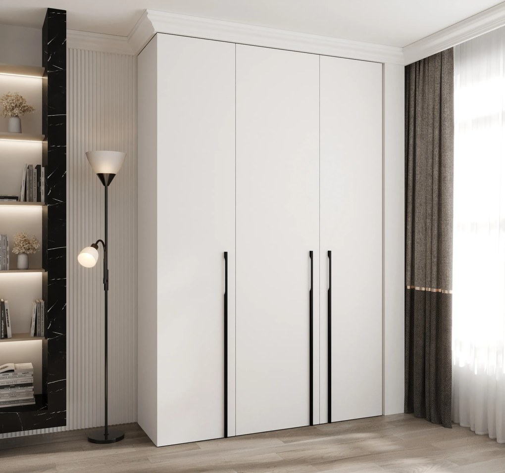 Dulap de haine 160 cm Carmela 50-3 (alb + Negru). 1126789