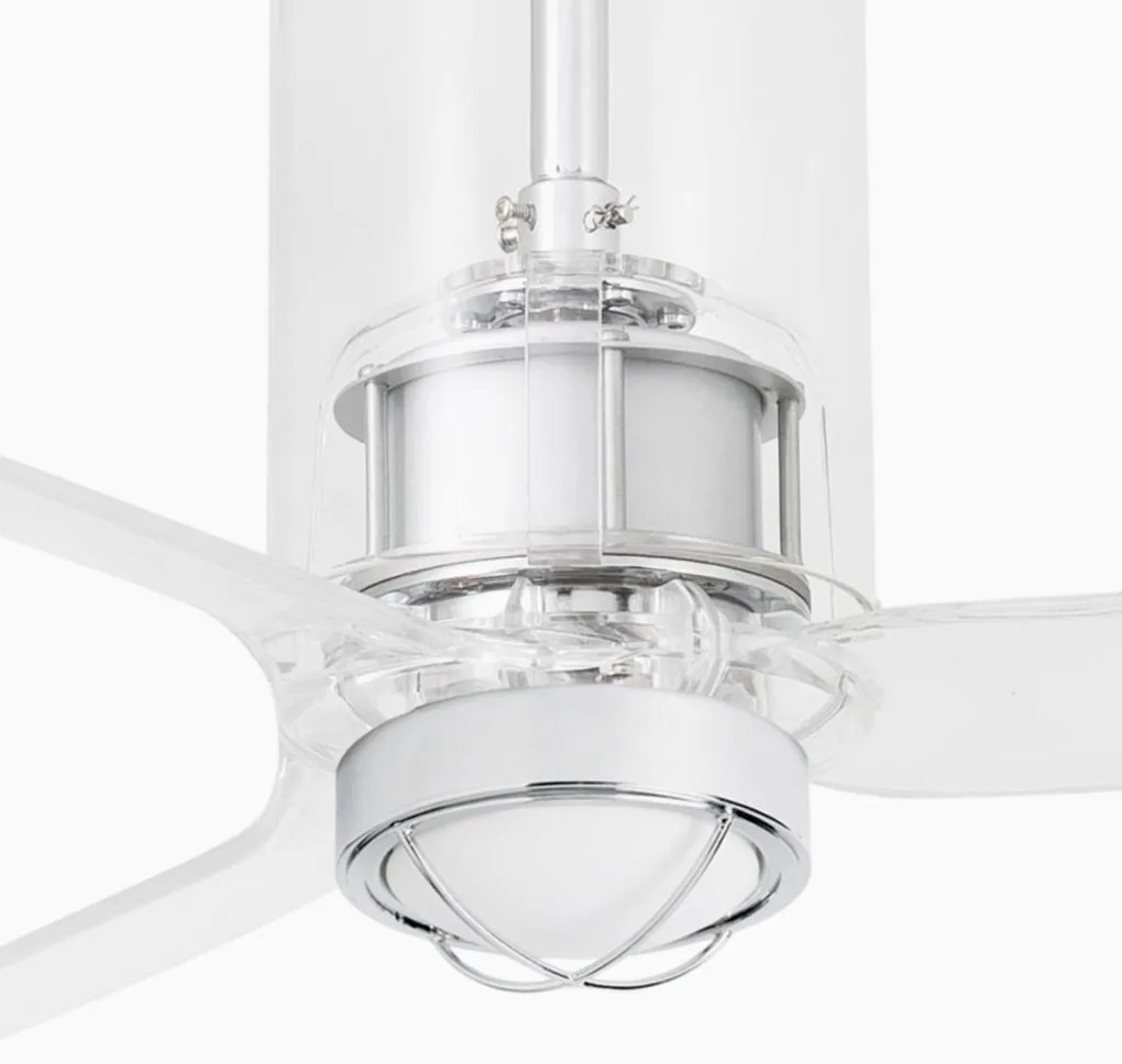 Lustra cu Ventilator si telecomanda TUBE FAN M LED transparent