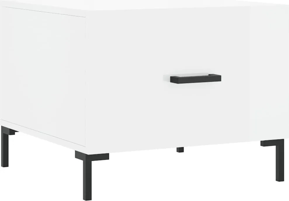 vidaXL Măsuță de cafea, alb extralucios, 50x50x40 cm, lemn compozit