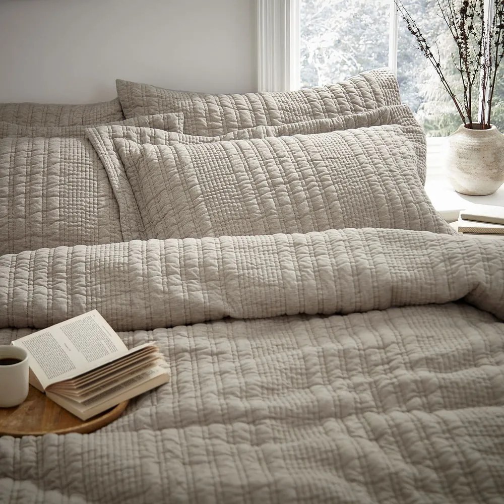 Lenjerie de pat bej pentru pat dublu, extinsă 230x220 cm Tamba Stripe – Pineapple Elephant