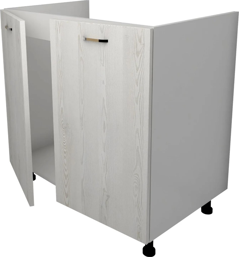 Corp Masca Chiuveta Lecce, 2 Usi, Pin Alb/Alb, 80 x 50 x 80 cm