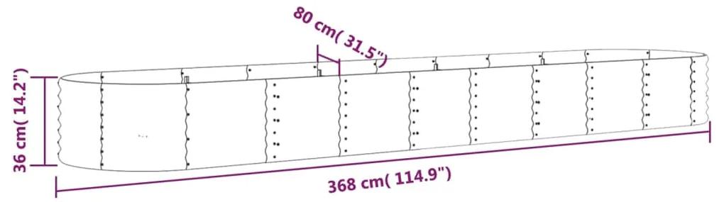 Jardiniera gradina gri 368x80x36 cm otel vopsit electrostatic 1, Gri, 368 x 80 x 36 cm