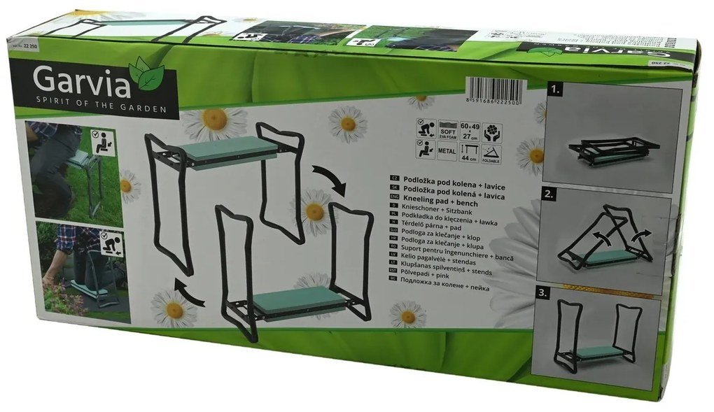 Garvia Bancă + scaun pentru genunchi pentrugrădină 60 x 27 x 49 cm