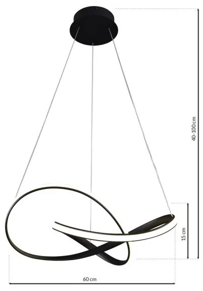 Lustră LED pe cablu CAPPIO LED/36W/230V neagră