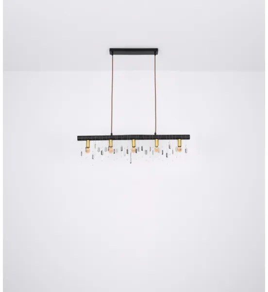 Globo 15532-5HB - Candelabru suspendat pe cablu KIRA, 5xE14/40W/230V, negru
