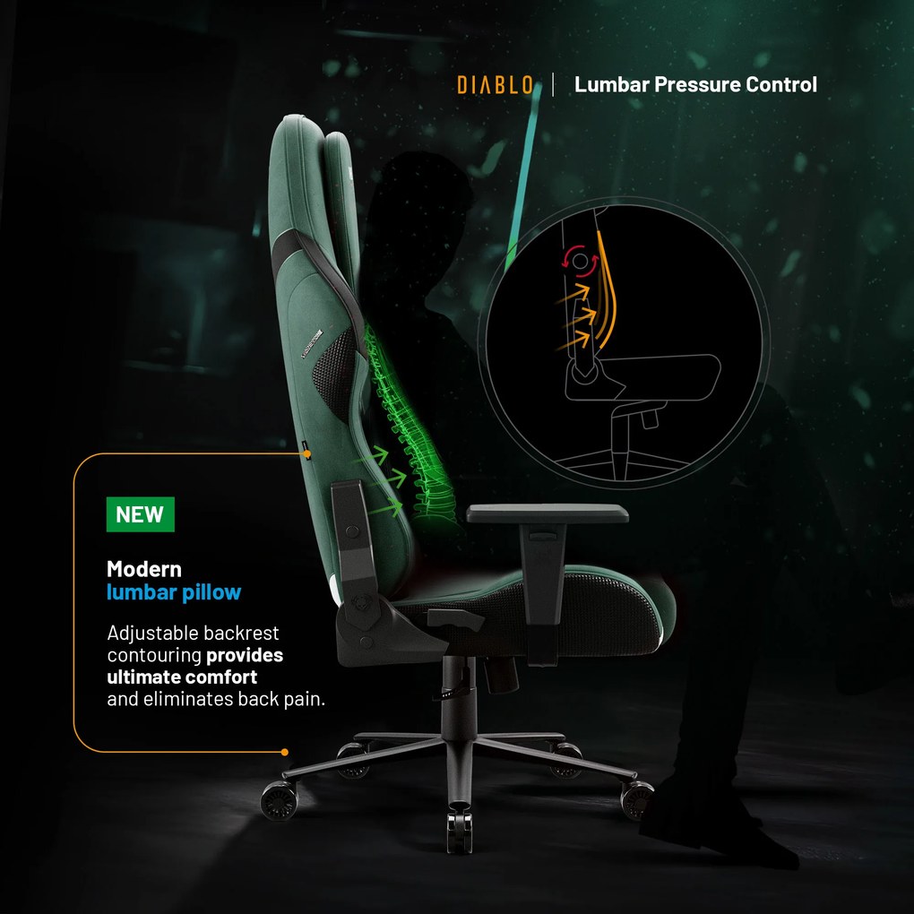 Scaun de gaming Diablo X.One Prime Forest Green Normal Size