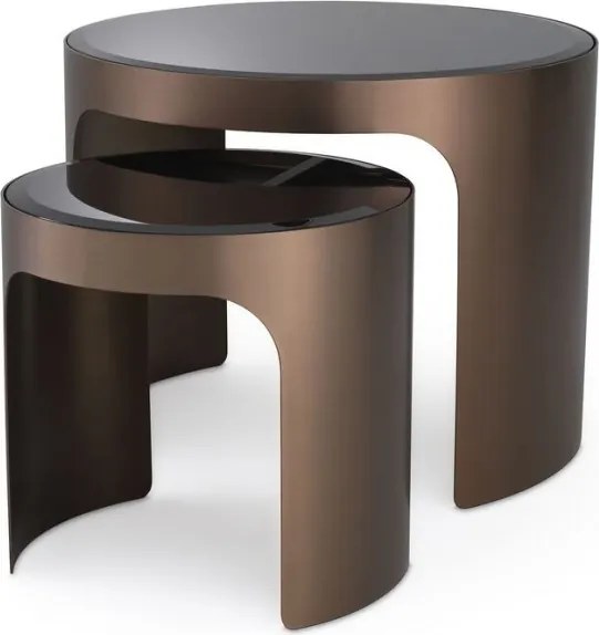 Set 2 masute de cafea LUX Piemonte S, cupru periat 115053 HZ