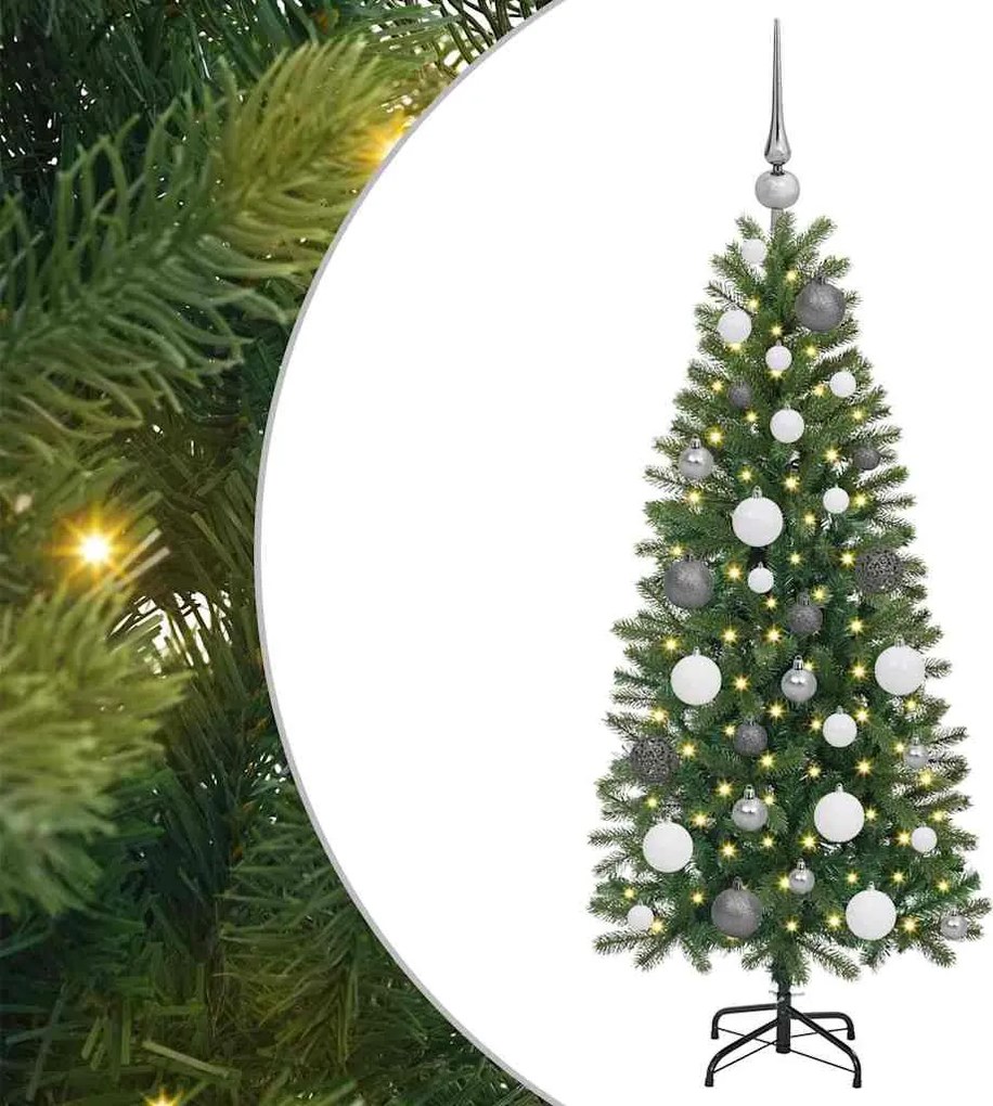 vidaXL Brad de Crăciun artificial cu 150 LED Verde 120 cm PE și PVC