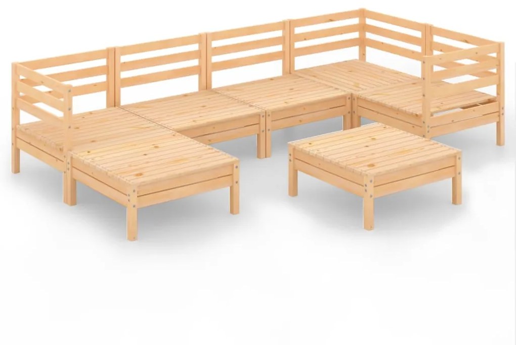 3082959 vidaXL Set mobilier de grădină, 7 piese, lemn masiv de pin