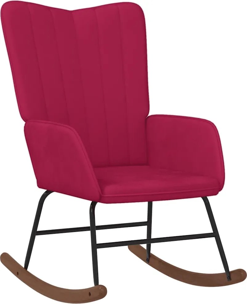 vidaXL Scaun balansoar, roșu vin, catifea