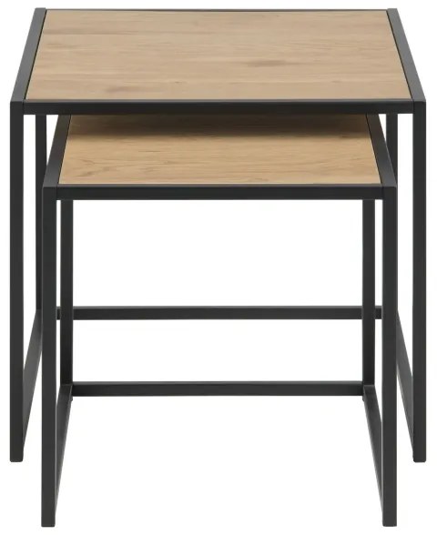 Set 2 mese de cafea SARON, stejar/negru