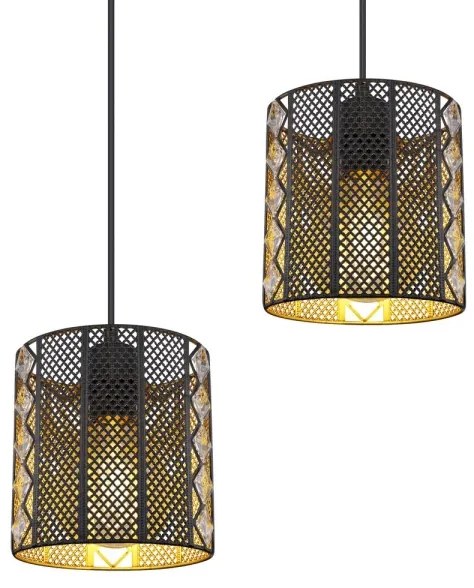 Lustră pe cablu Globo 15450-4H ABINY 4xE27/60W/230V auriu/negru